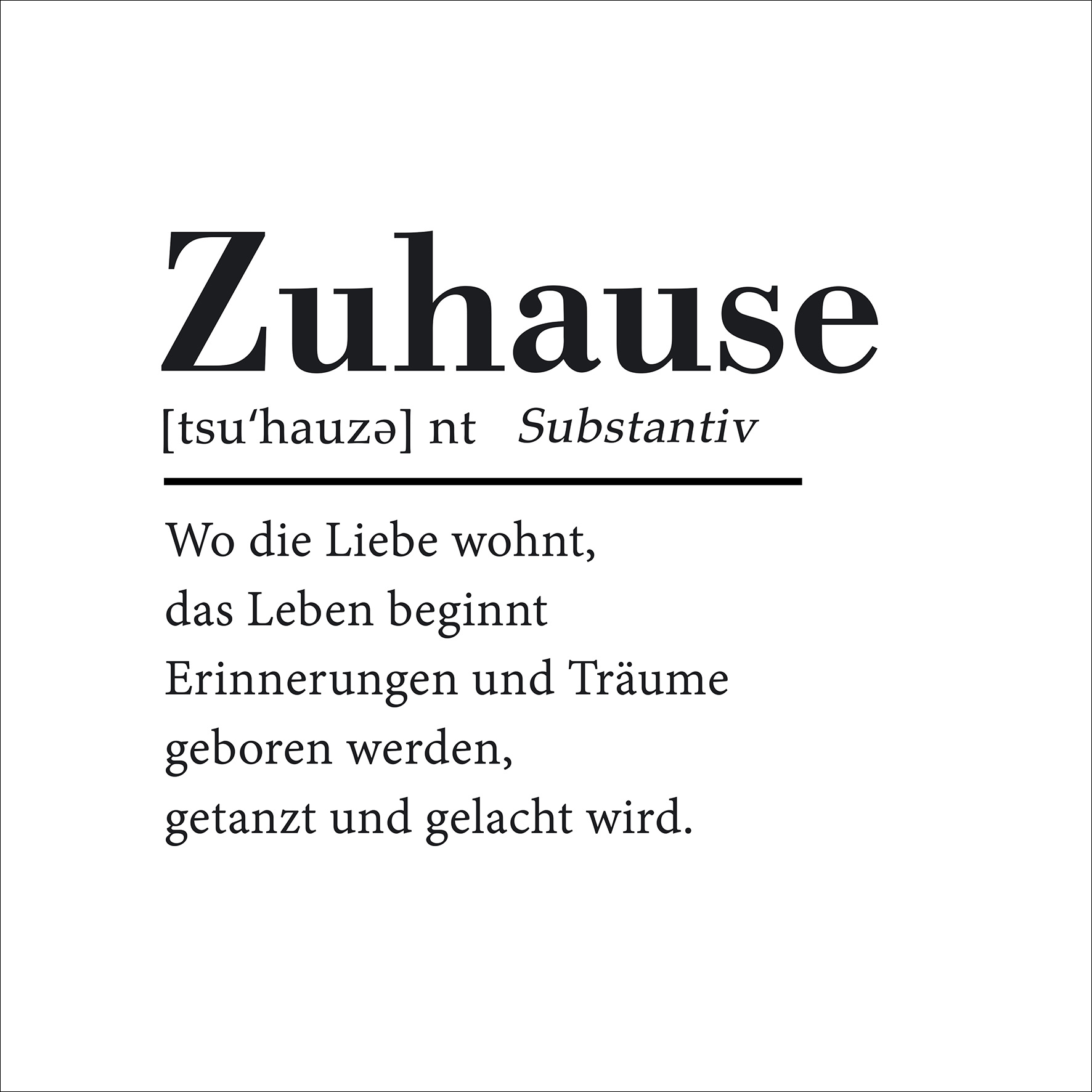 Glasbild ZUHAUSE II