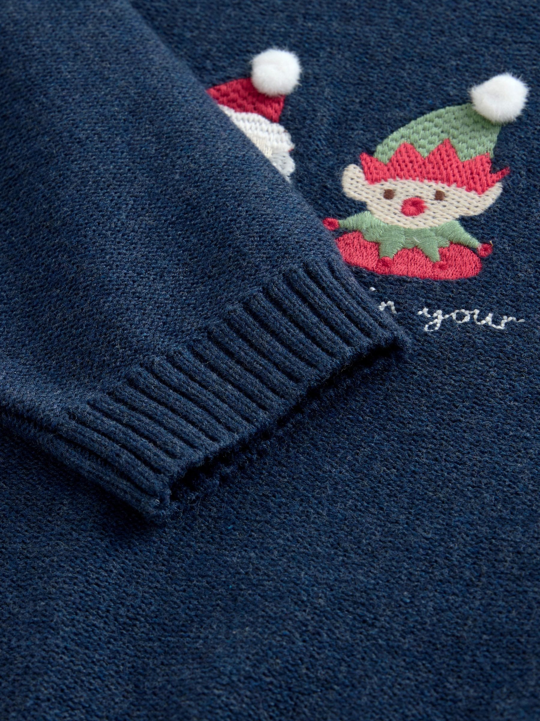 Donkerblauw - Gebreide kersttrui (3 mnd-7 jr)