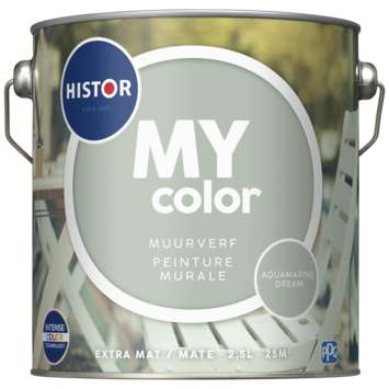 Histor My Color muurverf extra mat aqua dream 2,5 liter