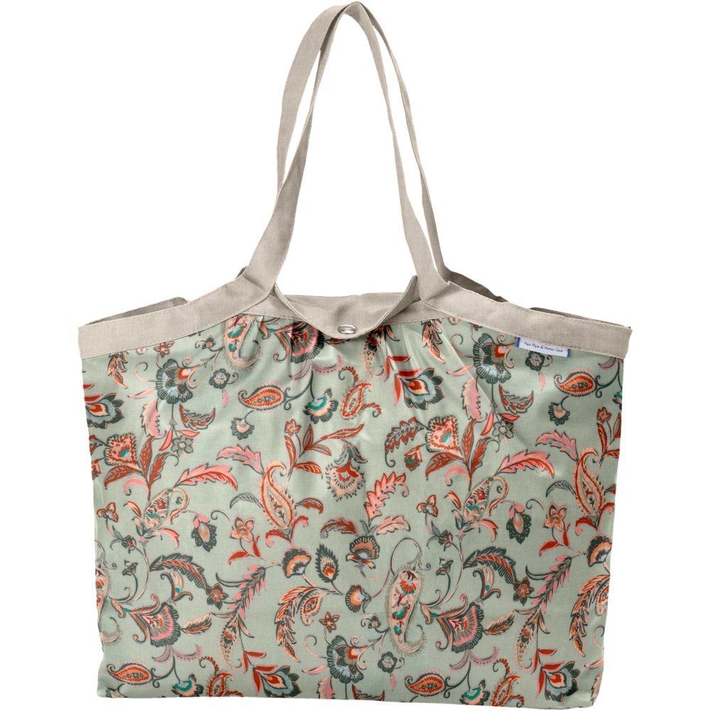 Sac Cabas Taille Moyenne Plissé Vert Bohème