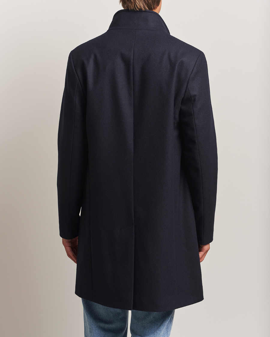 J.Lindeberg Jesse Stand Up Wool Melton Coat Navy