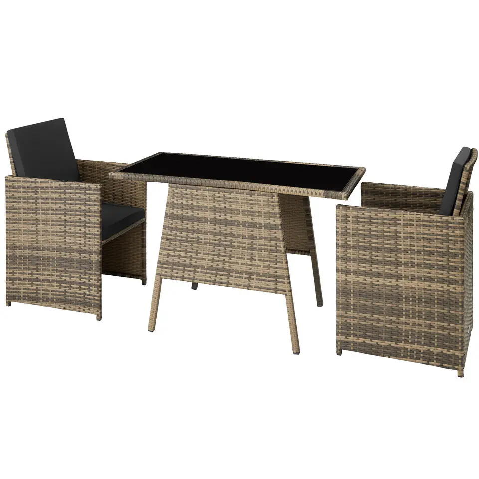 tectake Wicker tuinset Lausanne 2 1 - Natuur