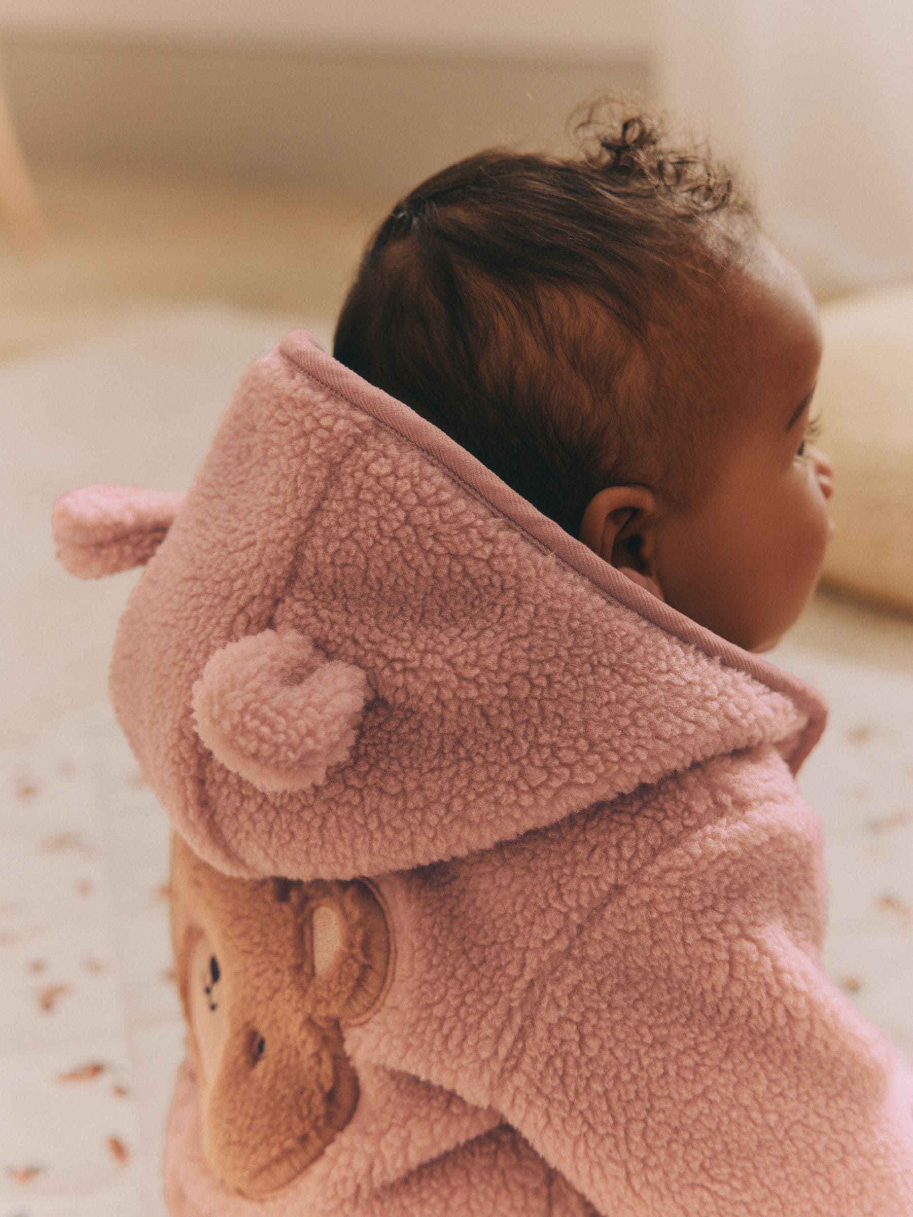 Roze - Baby Borg fleecejack (0mnd-2jr)