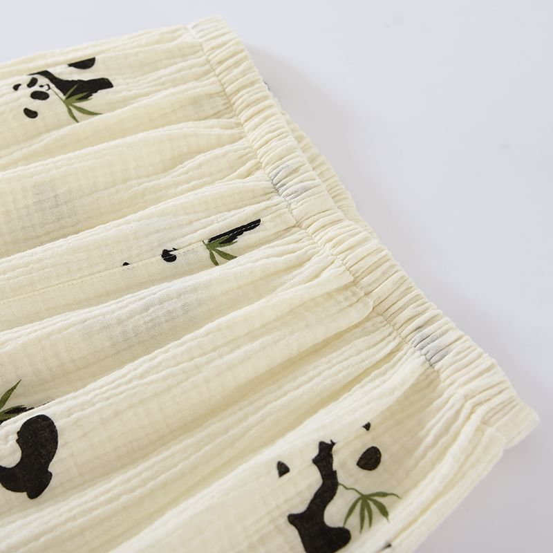 Dogini - Pyjamaset: overhemd met pandaprint en broek