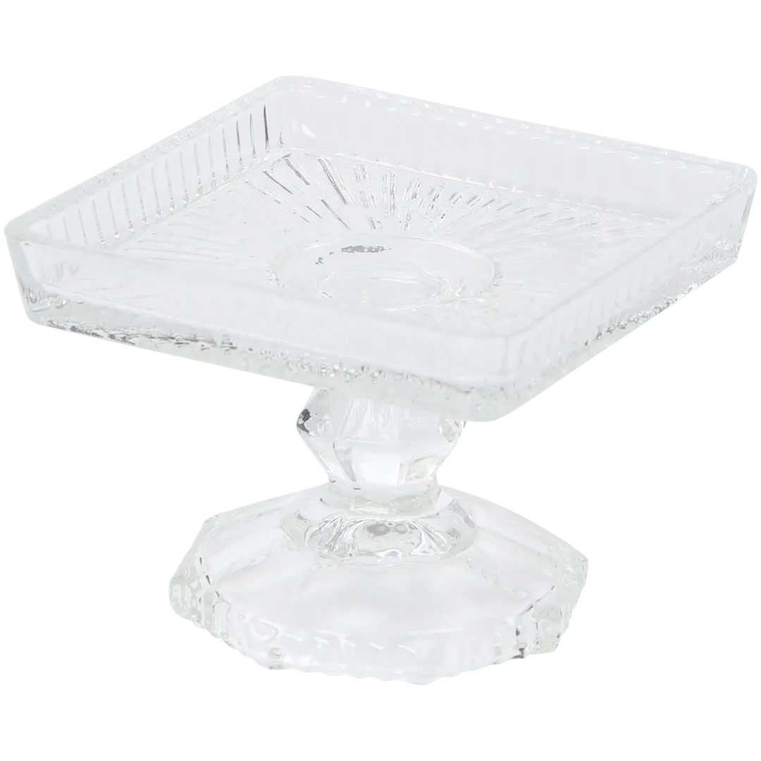 Bonbonnière en verre sur pied