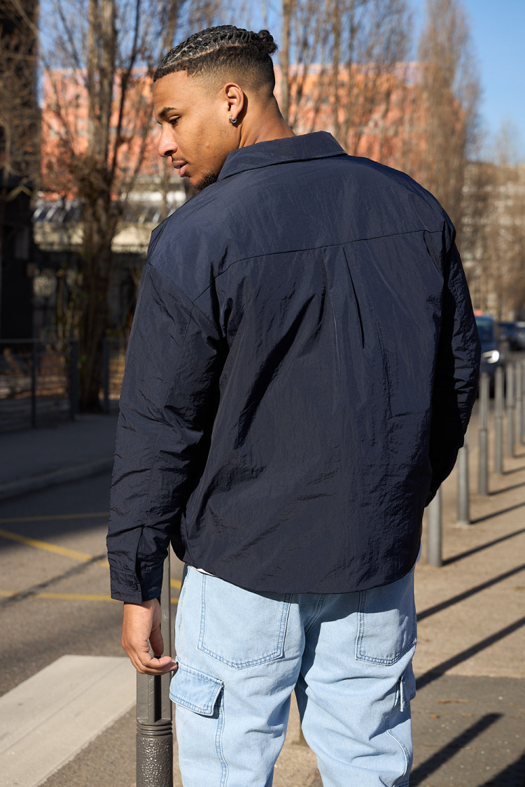 Chemise légère bleu marine