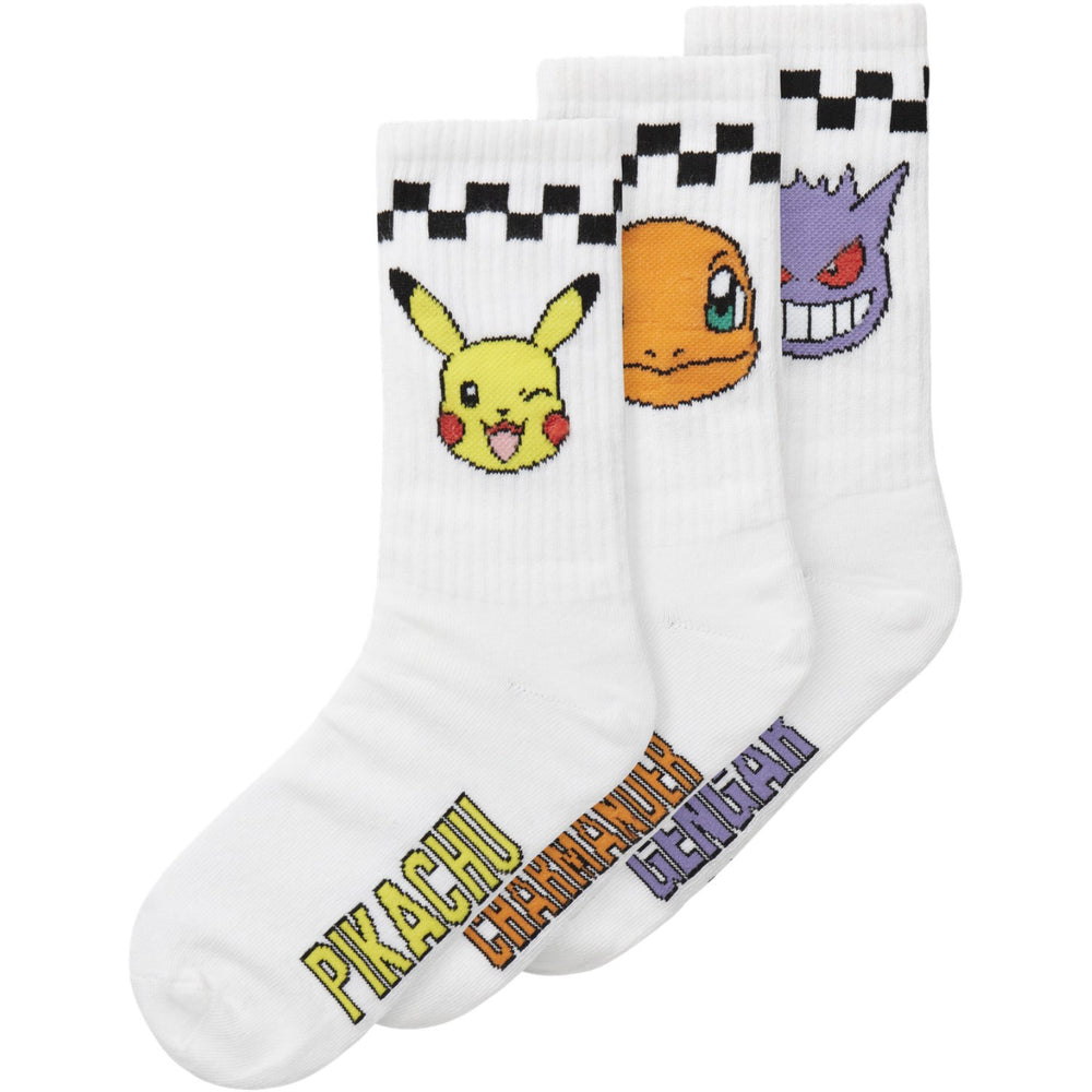 Køb Name It Bright White Nkmjanaka Pokemon 3P Tennis Strømper Sky