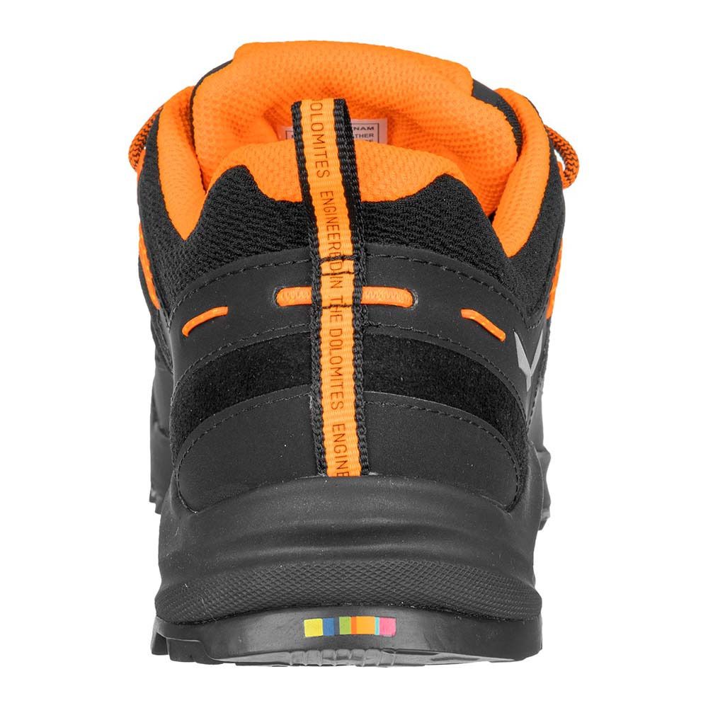 Salewa MS WILDFIRE LEATHER - Chaussures approche Homme black/fluo orange