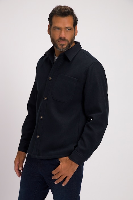 Overshirt, Kentkragen, Brusttasche, bis 8 XL