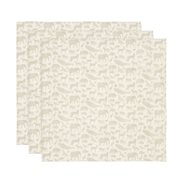 Jollein Animals Multidoek - Hydrofiel - 3 Stuks - Nougat