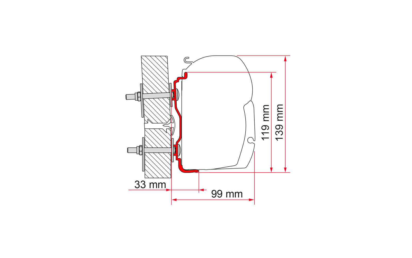 Fiamma Kit Hymer 2016 Markisenadapter für Fiamma F45