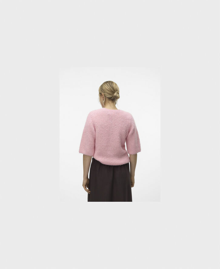 Vero Moda VMAWSOME 2/4 O-NECK PULLOVER BOO Bonbon/w. melange