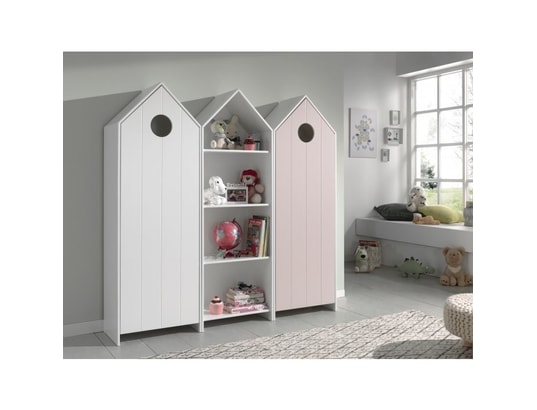 VIPACK - Armoire enfant Casami armoire 1 porte blanc + armoire ouverte + armoire 1 p...