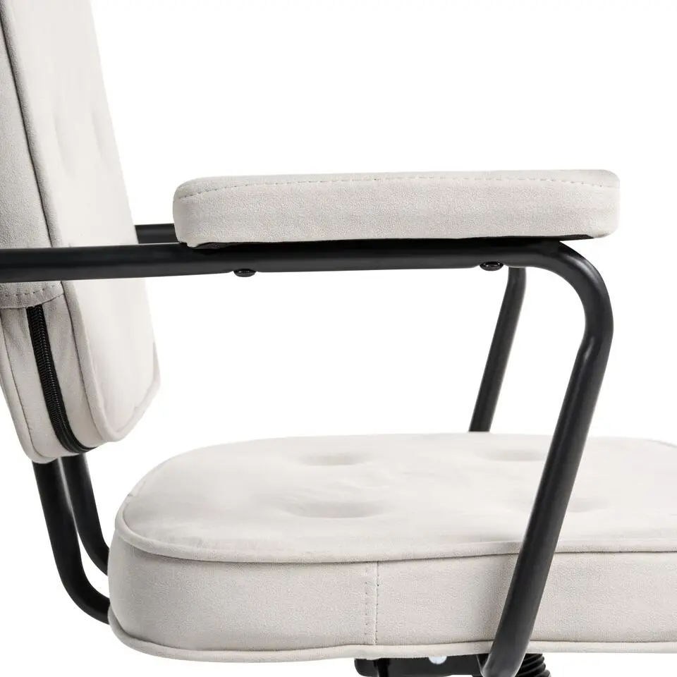 PAWNEE - Bureaustoel - Lichtbeige - Fluweel