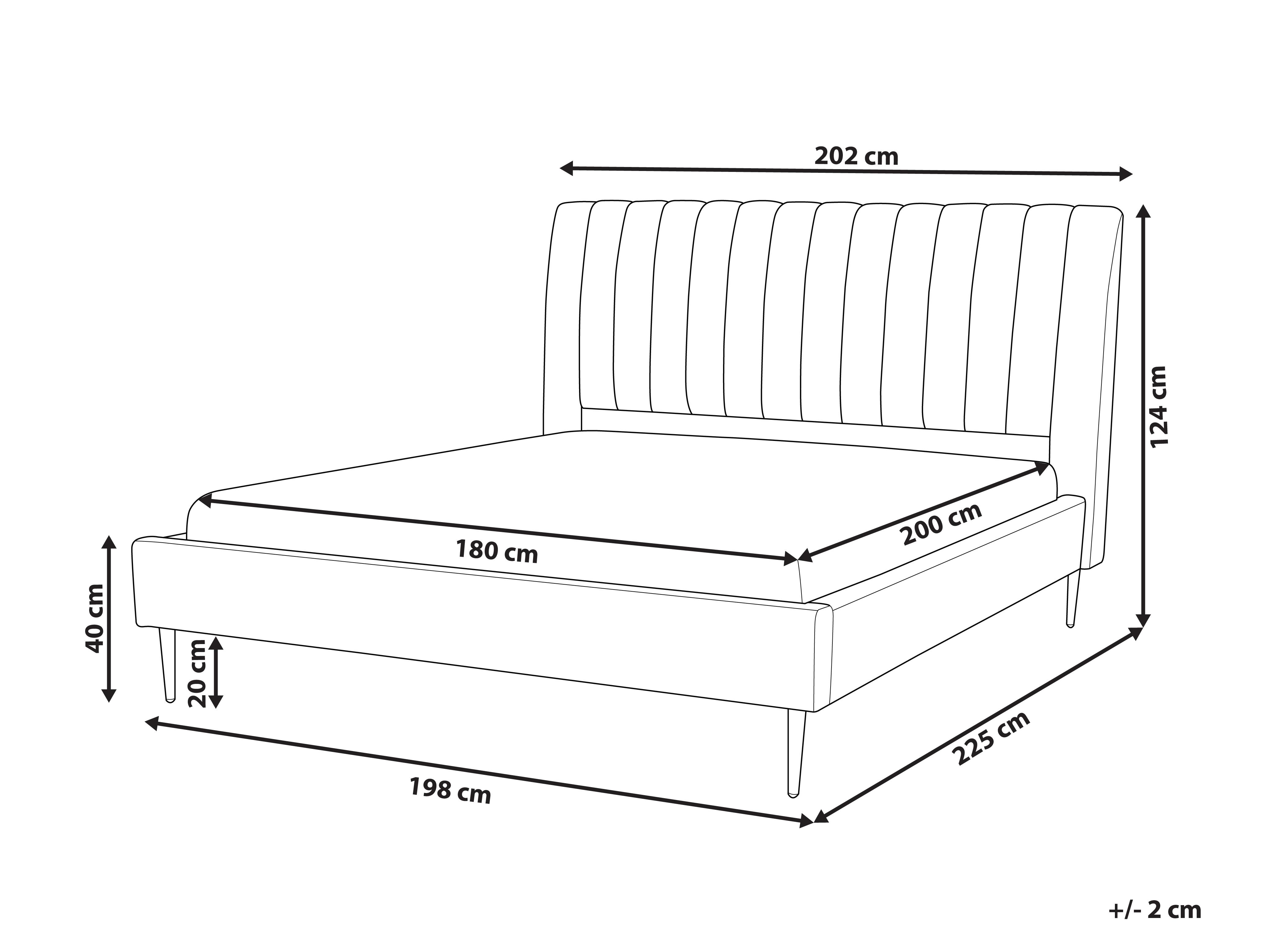 Bed Fluweel MARVILLE 180 x 200 cm Zandbeige