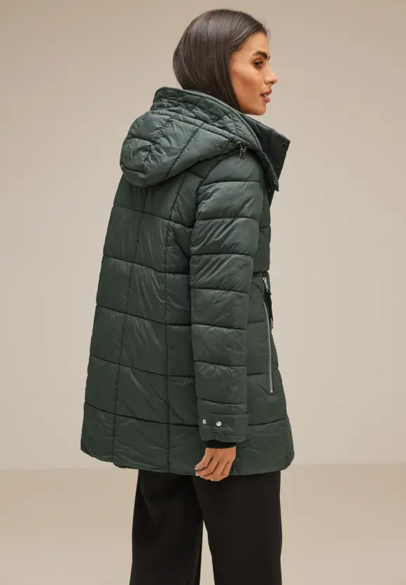 Wintermantel mit Kapuze - verdant green