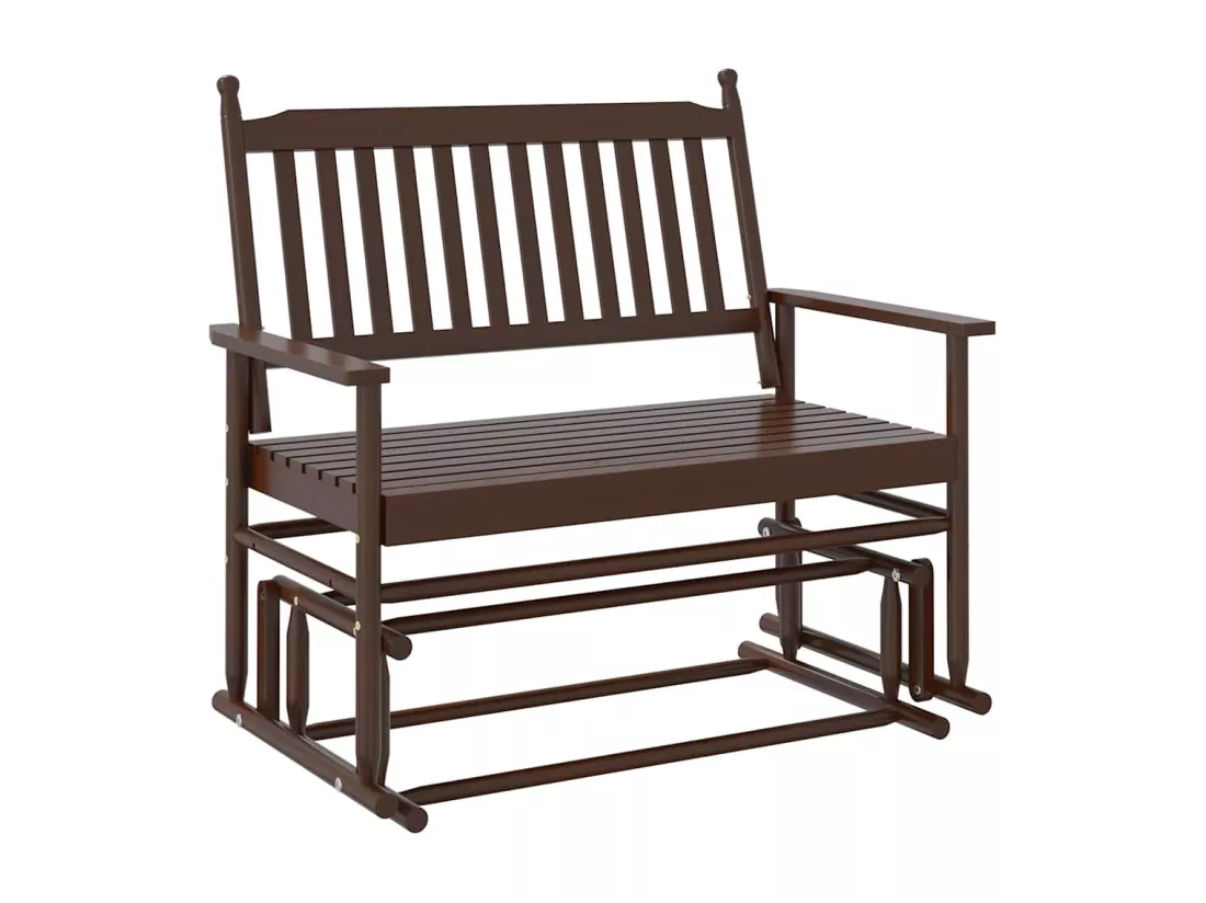 Banc balancelle marron 118x70x104,5 cm bois massif de peuplier