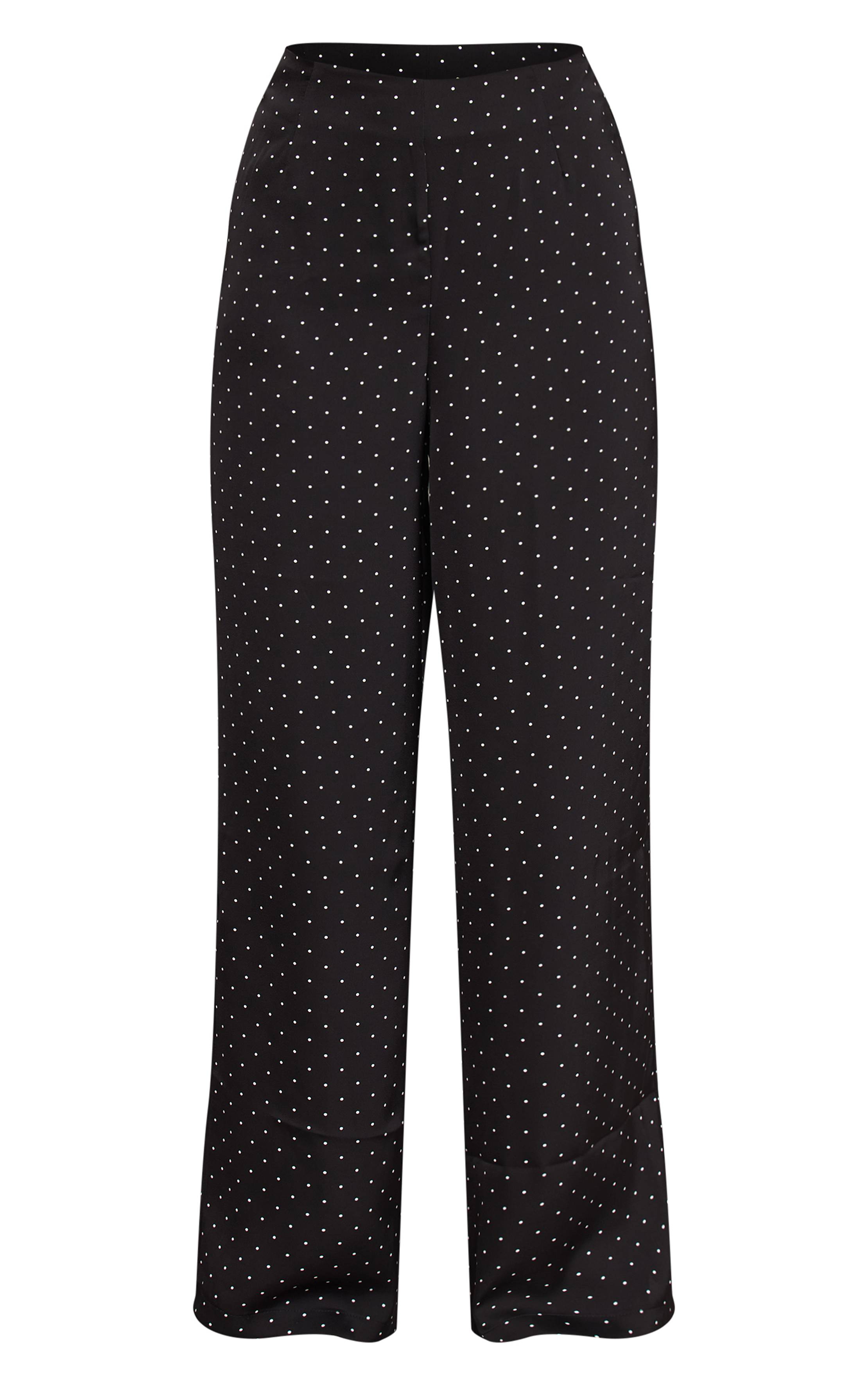 Noir Pantalon Droit À Pois