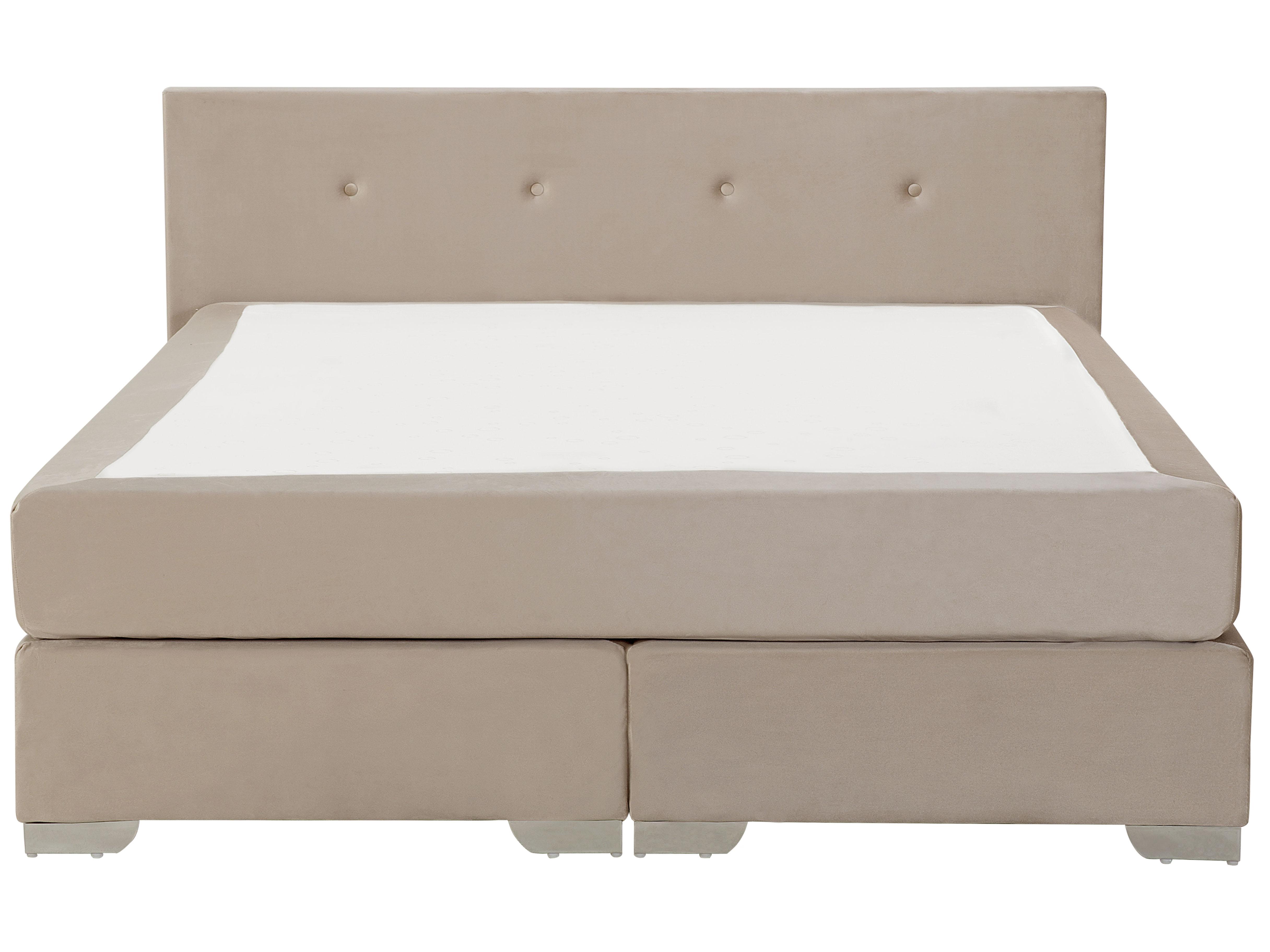 Boxspring Fluweel CONSUL 180 x 200 cm Lichtbeige