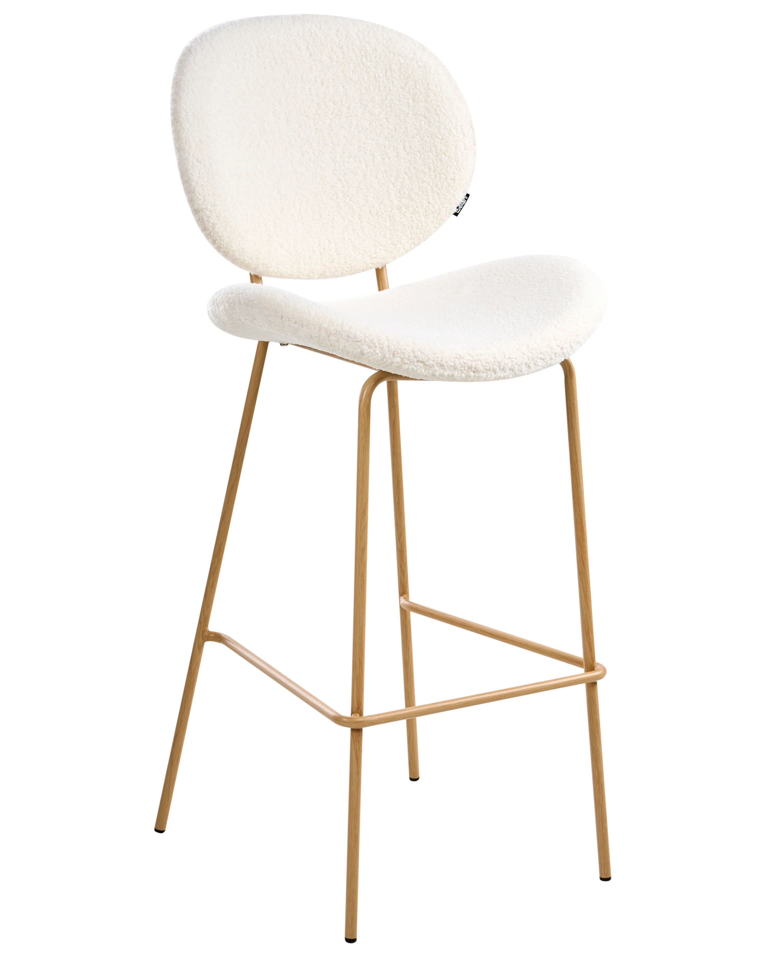 Set van 2 barstoelen LUANA Bouclé Wit