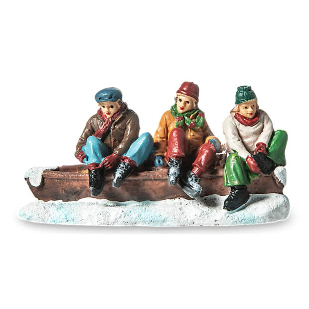 Typisch Hollands - Schaatsers in Bootje