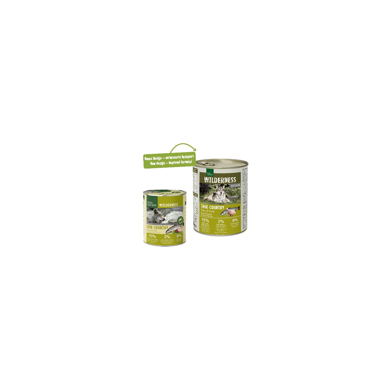 REAL NATURE WILDERNESS Nassfutter Hund, Senior, True Country, Huhn und Lachs 6x800 g
