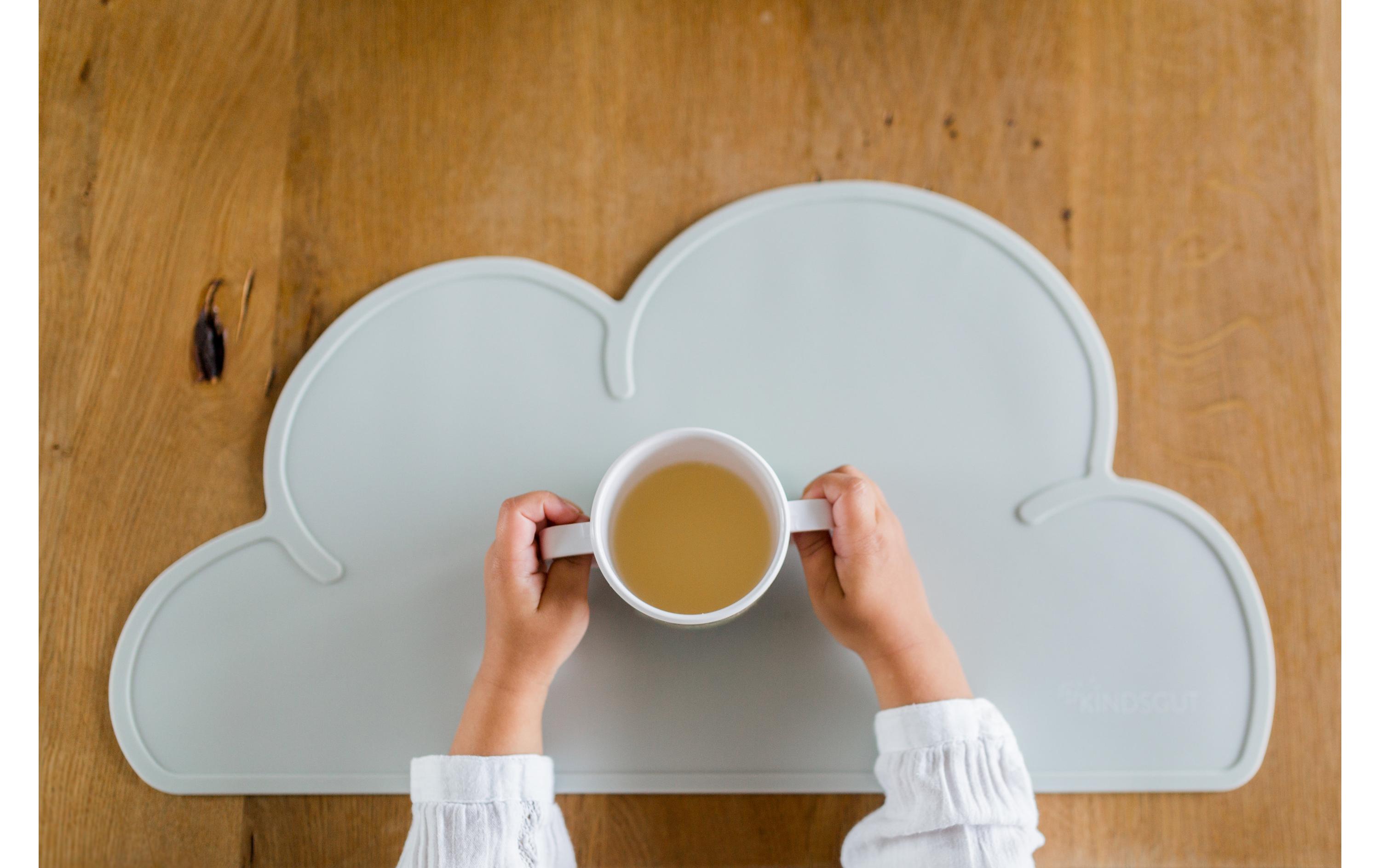 Kindertischset Platzdeckchen HellgrauEsstischunterlage in Wolkenform