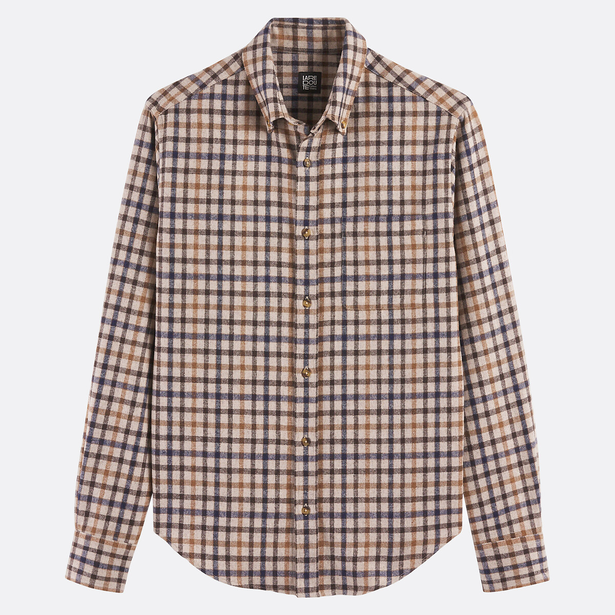 COLEÇÕES LA REDOUTE<br>Camisa xadrez de flanela em mistura de lã