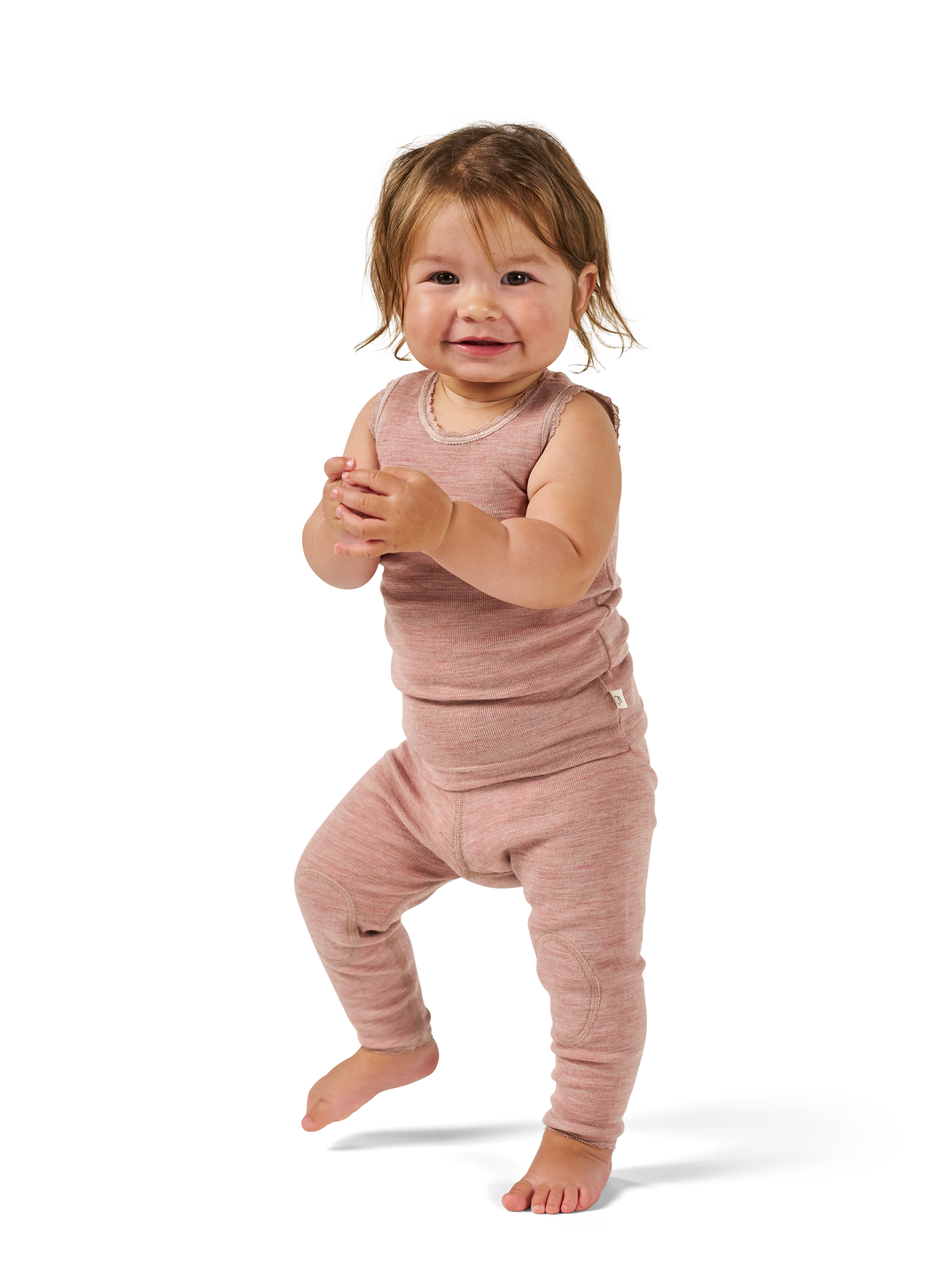 Hemd van merinowol voor baby's in Blushmelange