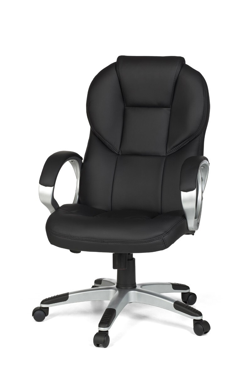 KADIMA DESIGN Chefsessel PALERMO, Lendenwirbelstütze, Wippmechanik, Nylon-Fußkreuz, schwarz/braun