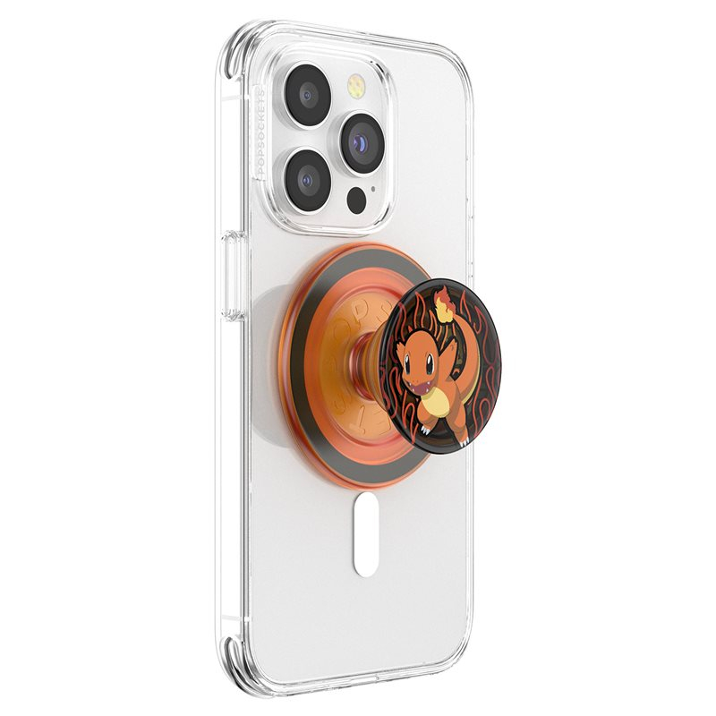 PopGrip MagSafe Round Finger Griff Halterung (Austauschbarer Top) für Apple iPhone (113192) - Pokémon Charmander Flame