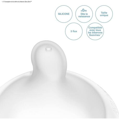 2 Tétines Symétriques SX PRO Silicone 3M+ - SUAVINEX