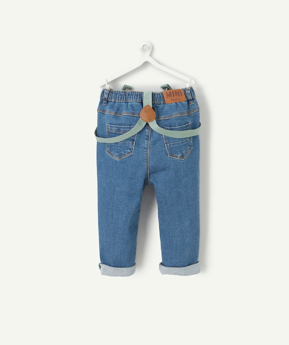 JEAN BÉBÉ GARÇON EN DENIM LOW IMPACT AVEC BRETELLES AMOVIBLES