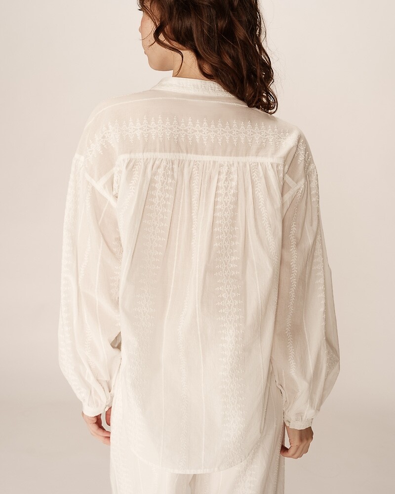 GRACE & MILA<br>Blusa bordada com laço no pescoço, PERSIA