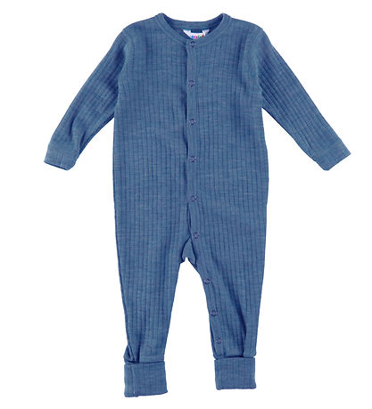 Joha Natdragt m. F?dder - Uld - Denim Bl?