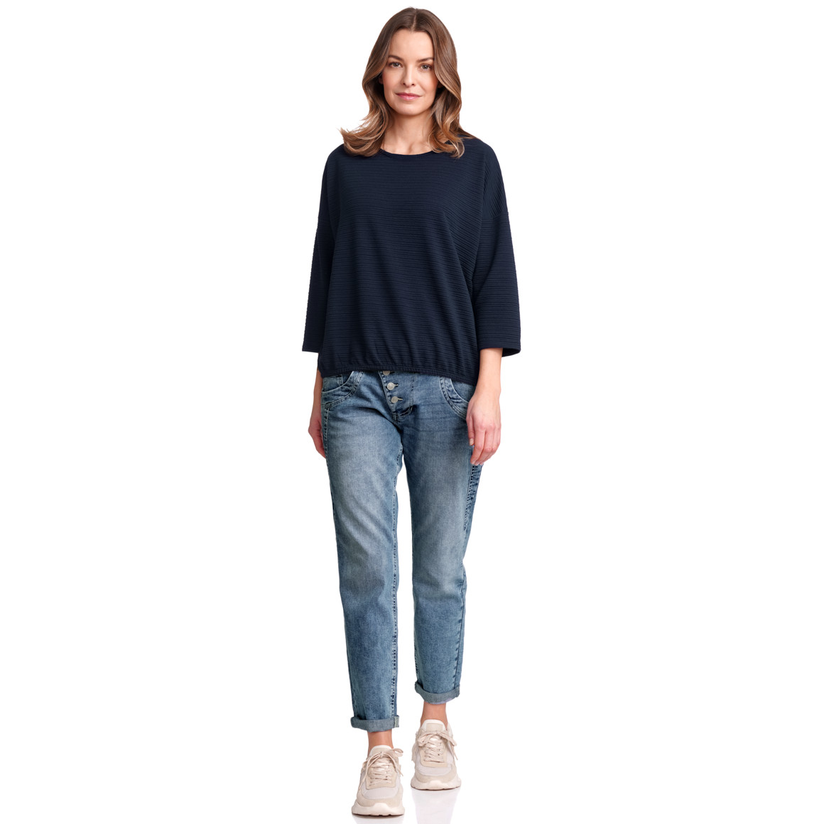 Gina Benotti Damen Shirt mit 3/4-Ärmeln dunkelblau
