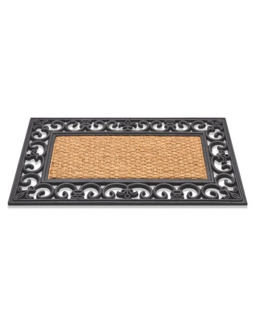 Hamat Rubbermat Kokos Rechthoek - Deurmat - 40x75 cm Bruin Zwart