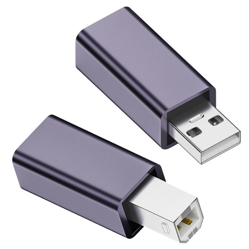 (2er Set) USB A / USB B auf USB B Adapter für Drucker Scanner Festplatten - Grau