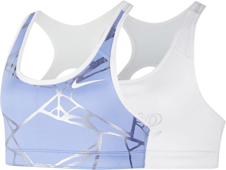 Nike Swoosh Reversible Printed Sports Bh Hvid