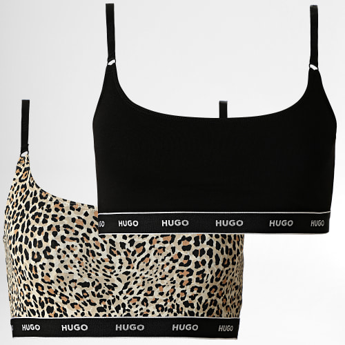 Lot De 2 Brassières Femme 50480158 Noir Beige Léopard