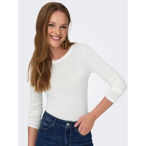 JDY Suma Langærmet T-shirt, Cloud Dancer, XL