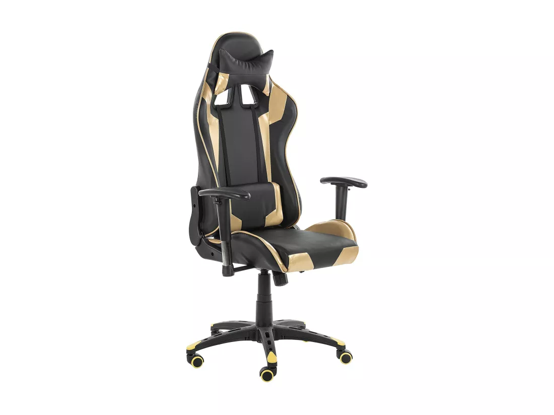 Siège de gaming KNIGHT Cuir PU Doré