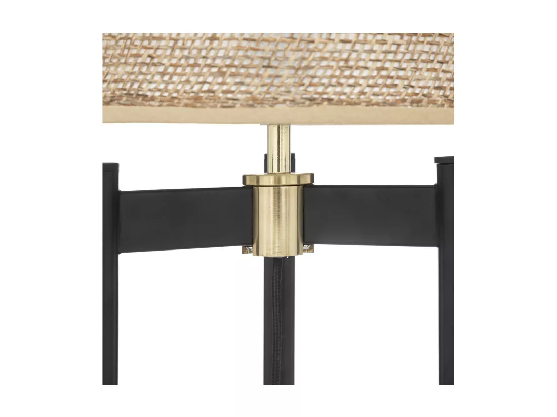 Lampe à poser en métal Noir et abat-jour Beige H 51 cm