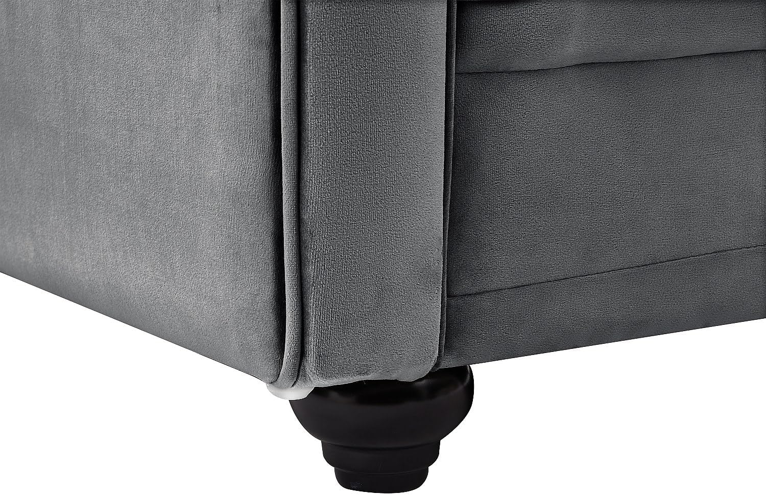 Vente-unique-Sofa 3-Sitzer & 2-Sitzer - Samt - Anthrazit - Chesterfield