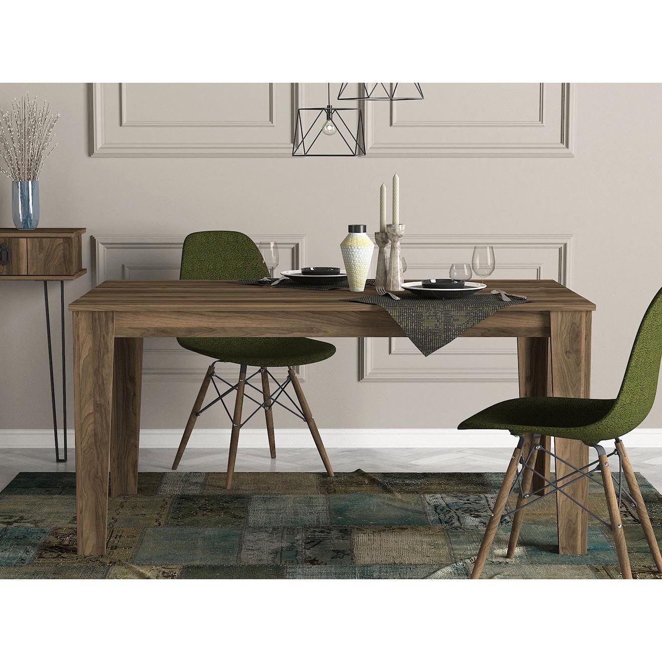 Wooden Art Table de salle à manger Costa beige - 120x75x75 cm
