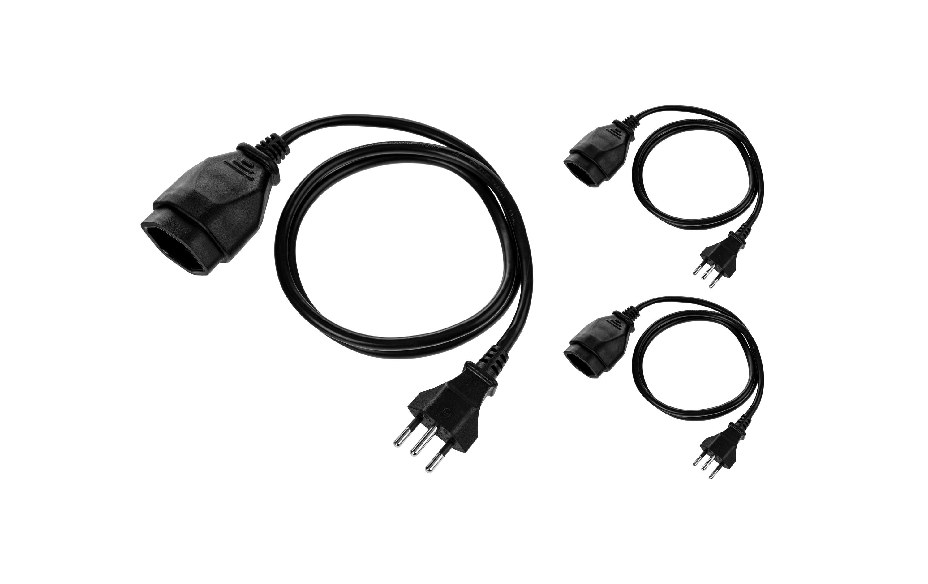Verlängerungskabel T13-T12 1 m, 3 StückStromkabel H05 VV-F 3G1.00