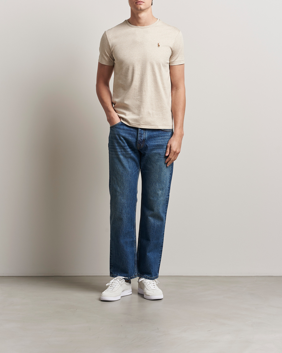 Polo Ralph Lauren Luxury Pima Cotton Crew Neck T-Shirt Dune Heather