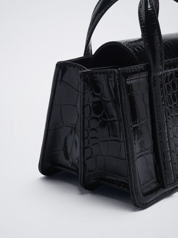 Bolsa com estampa animal - Preta