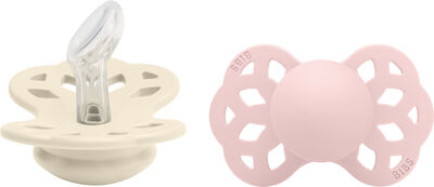 BIBS Infinity Smokk 2-pack Str. 1 Anatomical, Ivory/Blossom