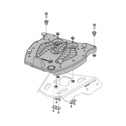 Platine SW-MOTECH adaptation sur ALU-RACK Pour Givi/Kappa Monokey Universel - Noir